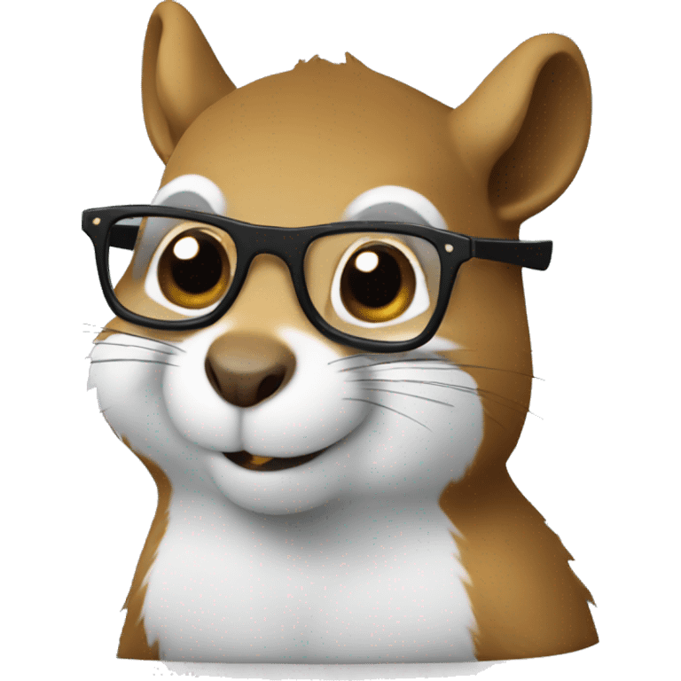 Squirrel with glasses typing on keyboard emoji