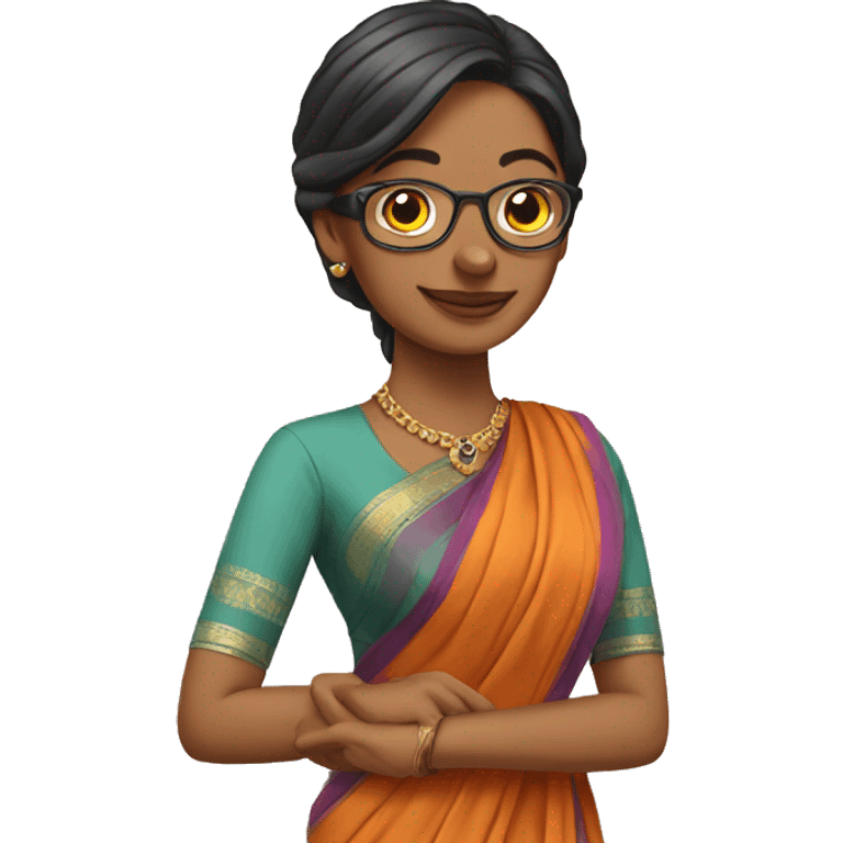 teacher in saree emoji