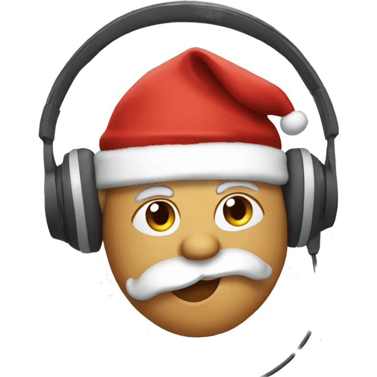 santa using headphone emoji