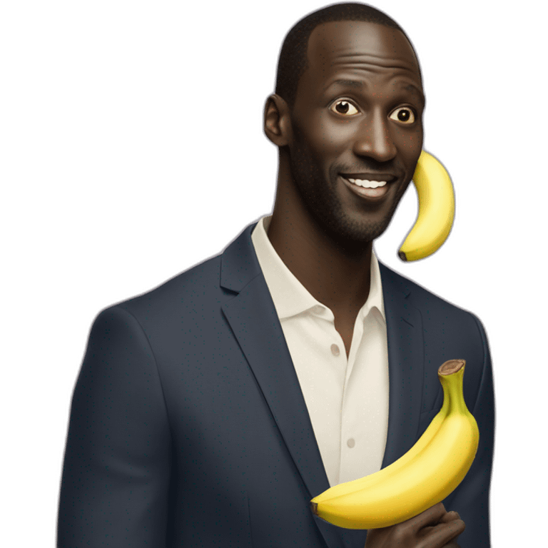 Omar Sy eat a banana emoji