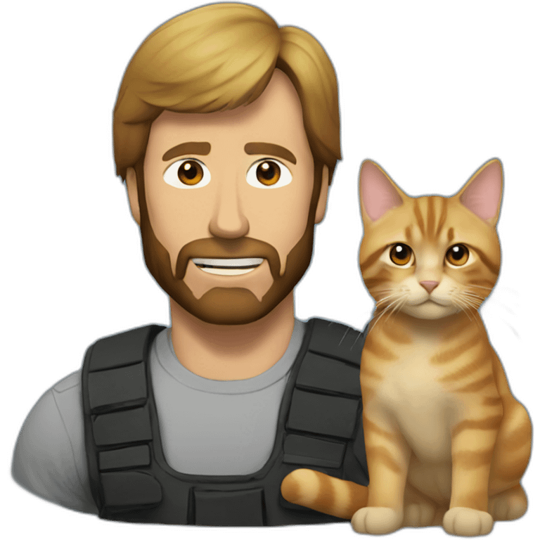 chuck norris with a cat emoji