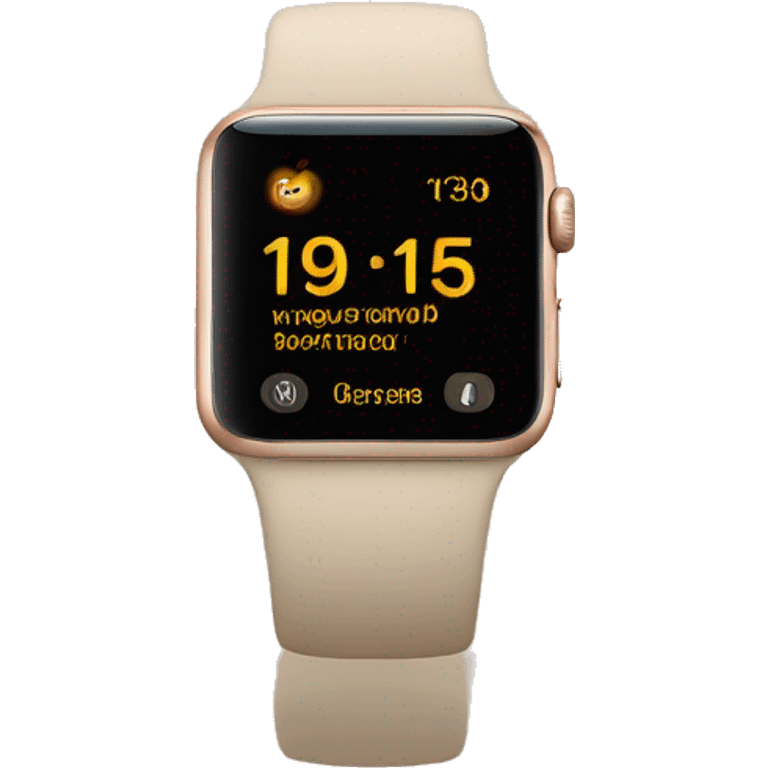 beige apple watch with beige clock face emoji