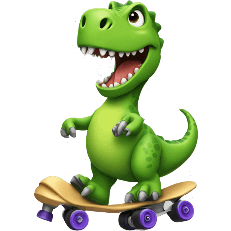 Make a dinosaur with skates emoji