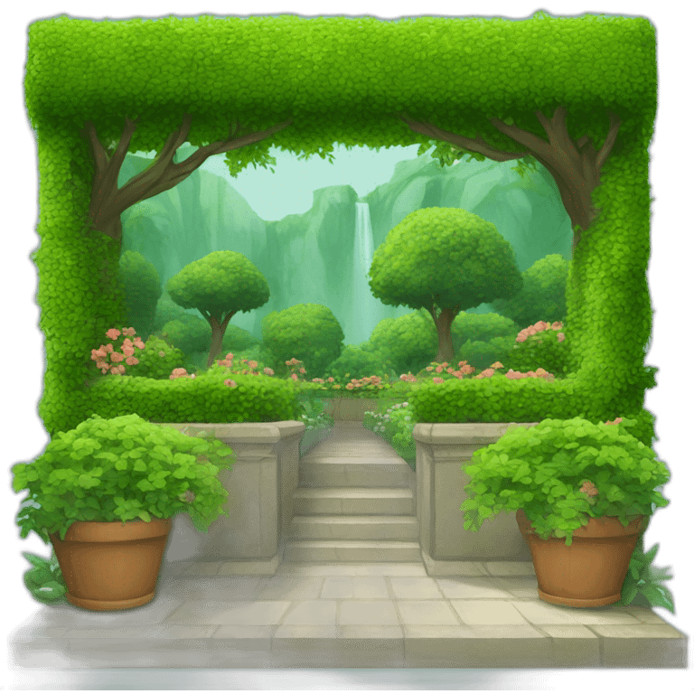 garden with imposing wall emoji