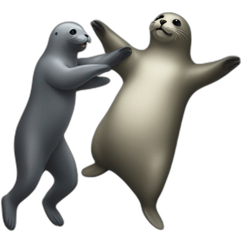 Seal dancing with a person emoji