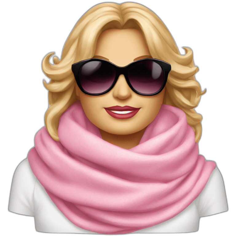 Jennifer Coolidge white lotus pink scarf with sunglasses  emoji