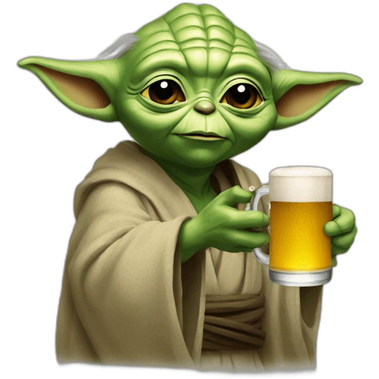 yoda drinking a beer emoji