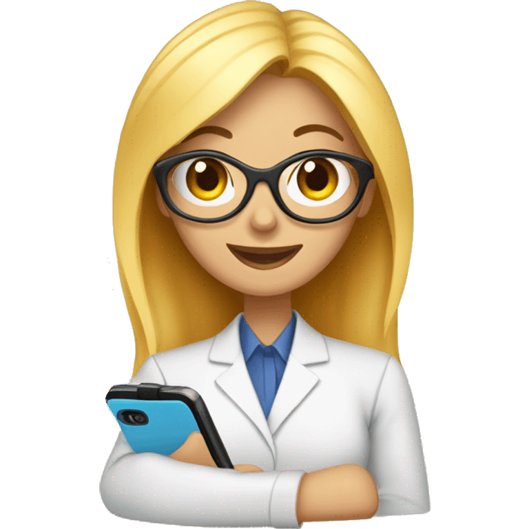 esteticista con agendapro en celular emoji