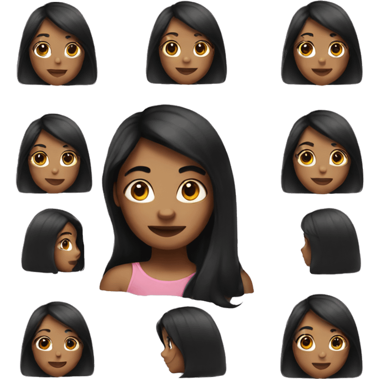 girl with black long hair emoji