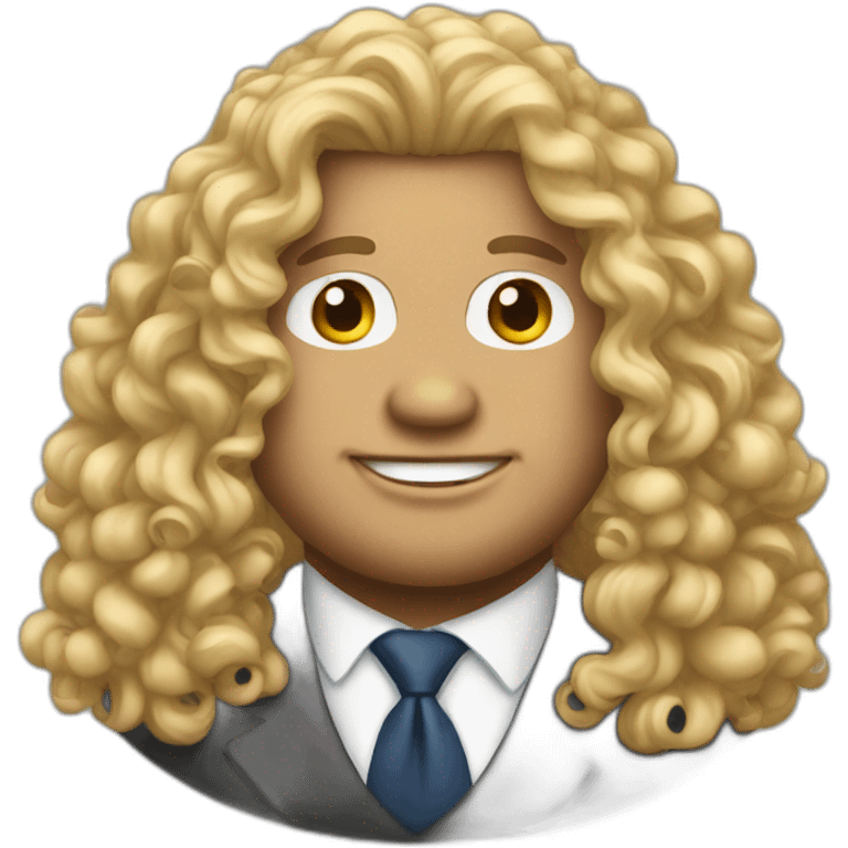 Curly light long hair fat president emoji