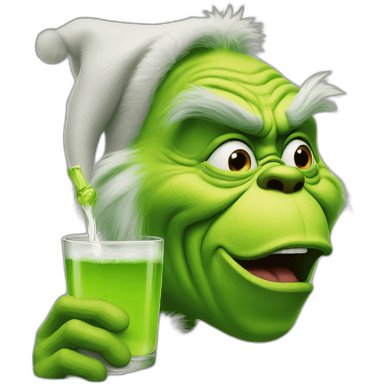 grinch drinking spirits emoji