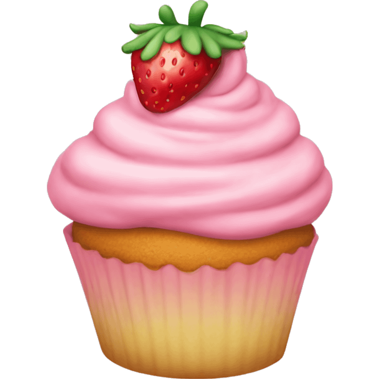 birthday pastel pink strawberry capcake  emoji