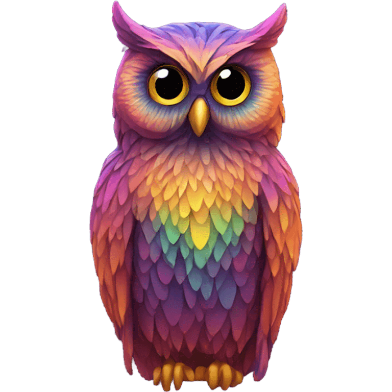 Psychedelic owl emoji