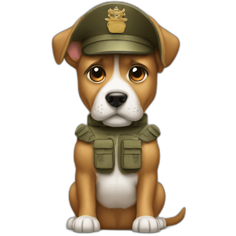 dog like A soldier make A salute emoji