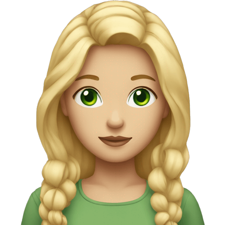 a girl with green eyes and blond hair emoji