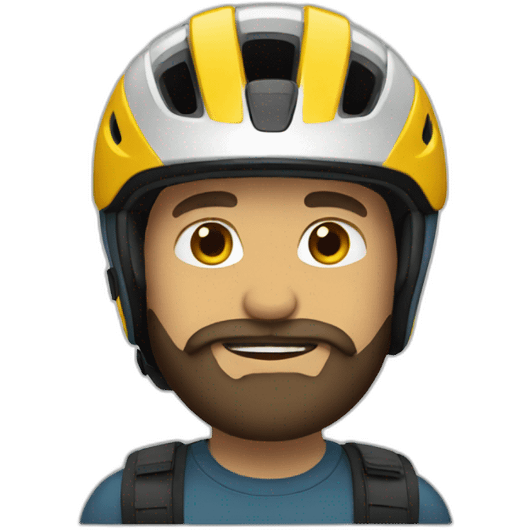 Man with Beard and bike helmet emoji