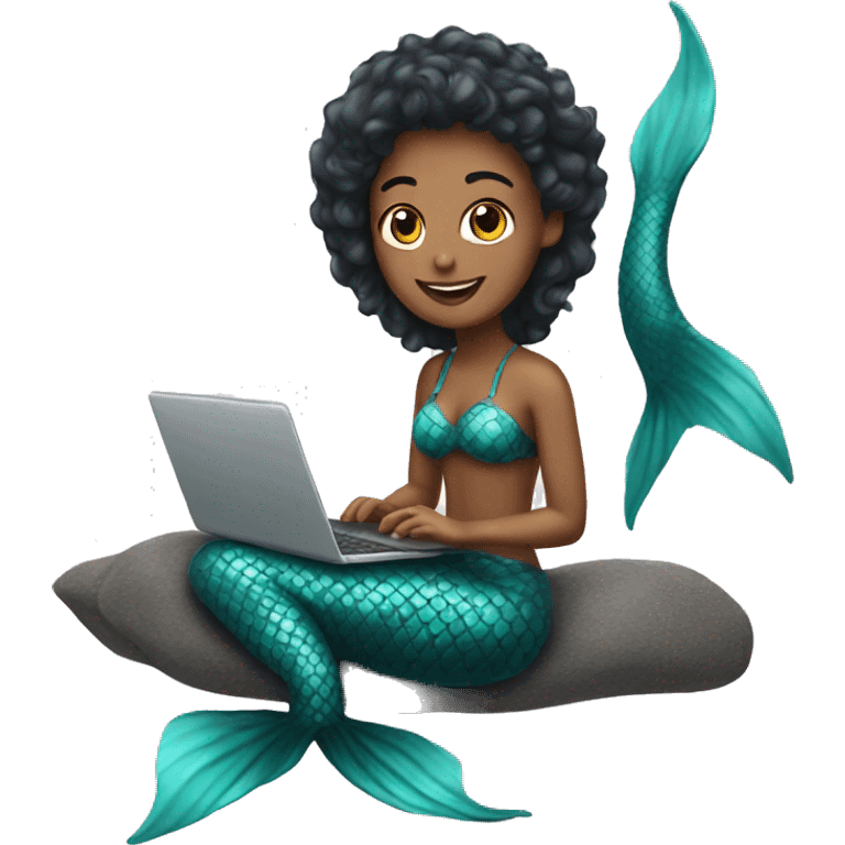 a mermaid with a laptop emoji