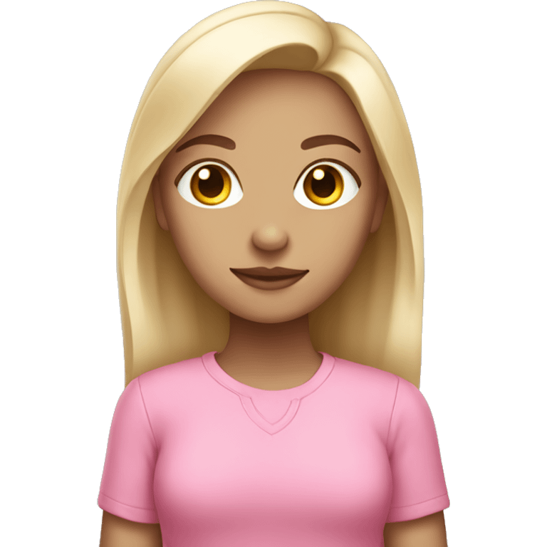 Light-skinned girl in pink shirt emoji