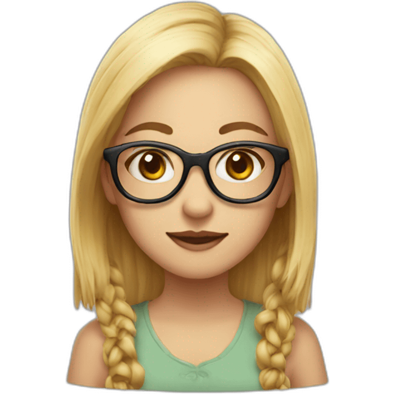 girl with glasses with fair hair and incense emoji