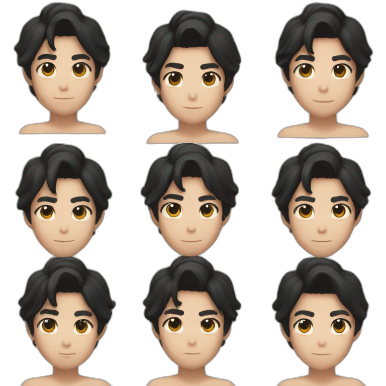 blackhair-boy-browneyes-tendskin-Japanese-handsome-sideparted emoji