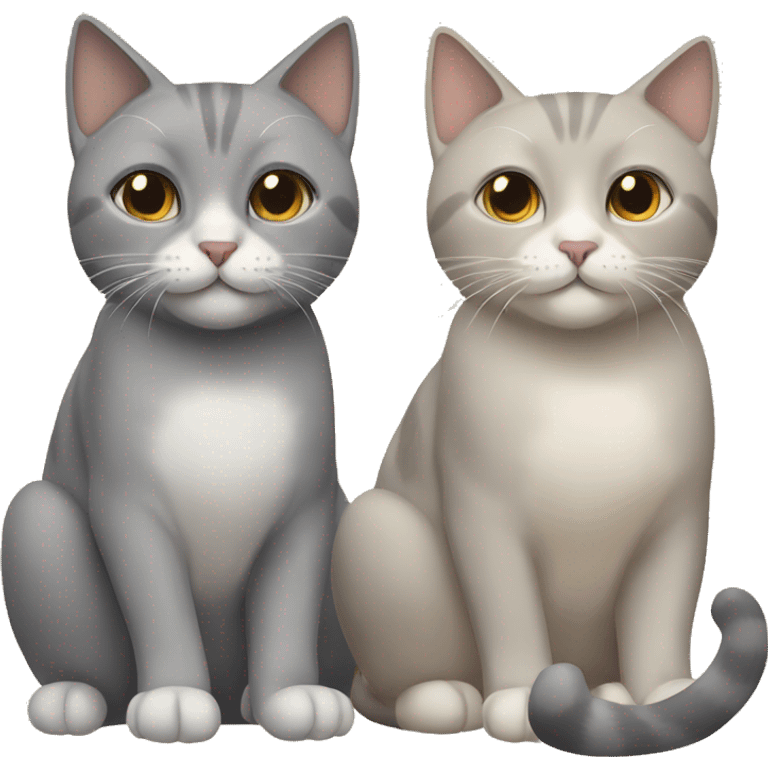 Two grey and beige cats  emoji