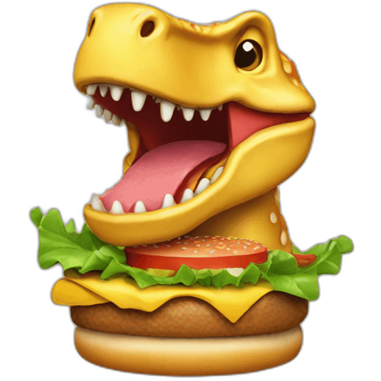 dino eating burger emoji