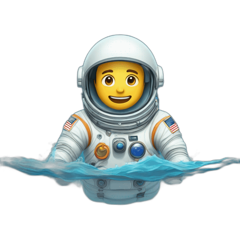 Astronaute qui nage dans l'eau emoji