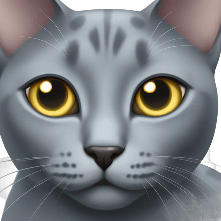 Russian blue cat with star eyes  emoji