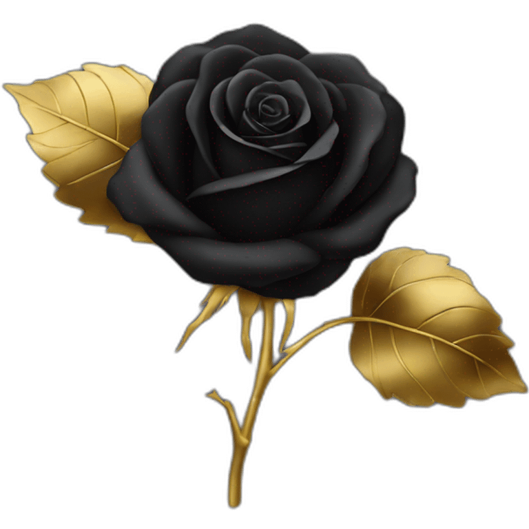 Black rose with gold stem emoji