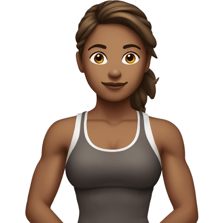 Fitness girl brown hair emoji