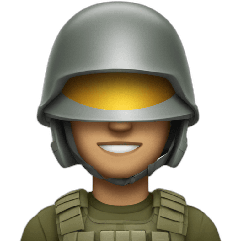 Soldier with very big helmet emoji