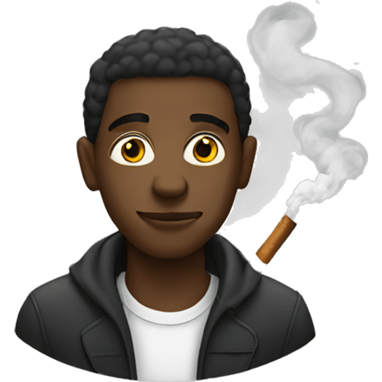 Black guy smoking  emoji