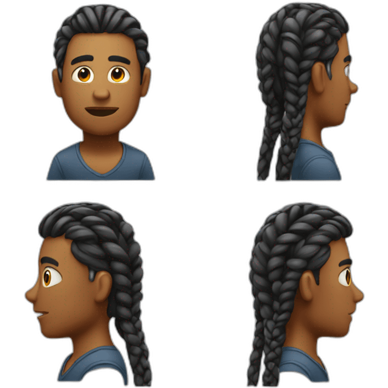 Guy with braids scratching his head emoji