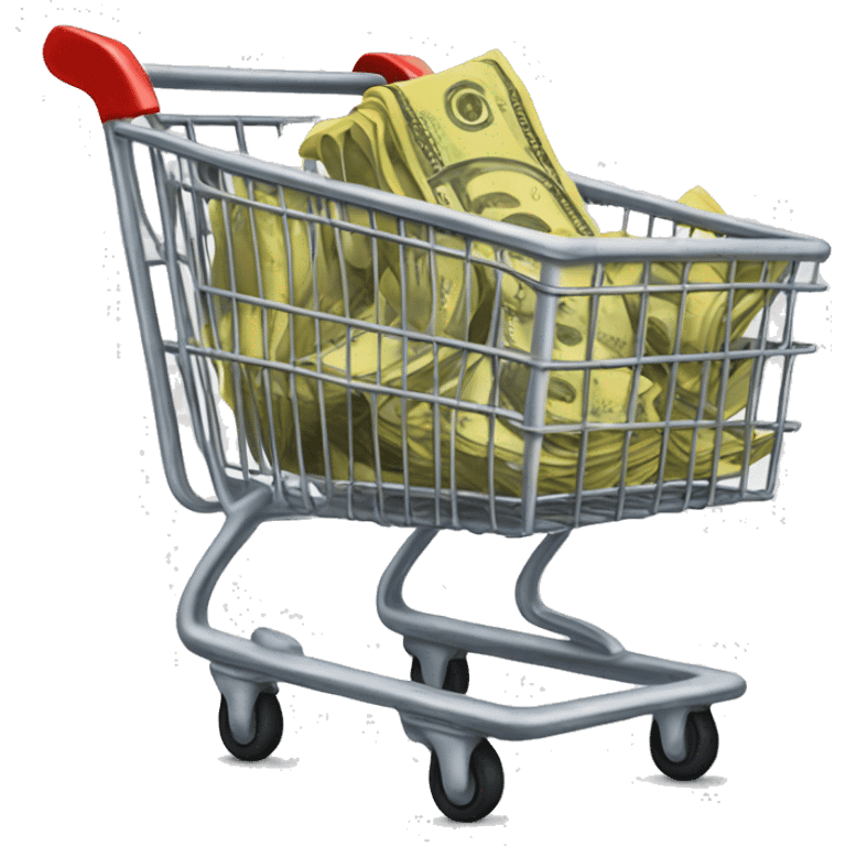 shopping cart with $100,000 emoji