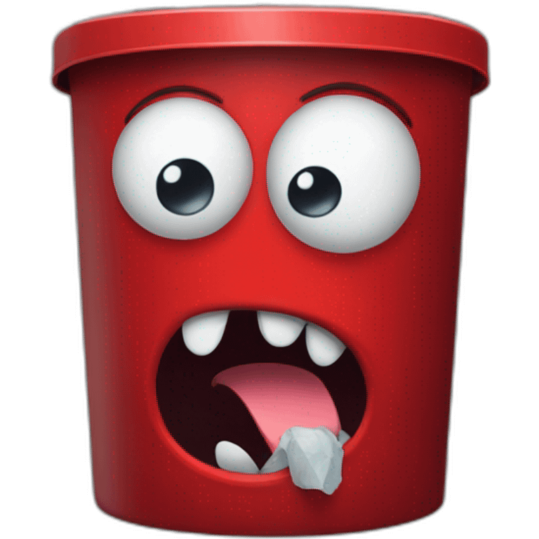 red bin monster emoji