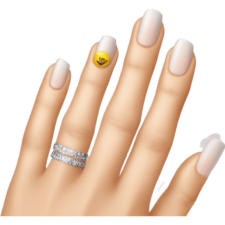 French tip nails ￼ emoji