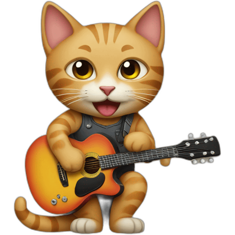 Cat playing guitar emoji