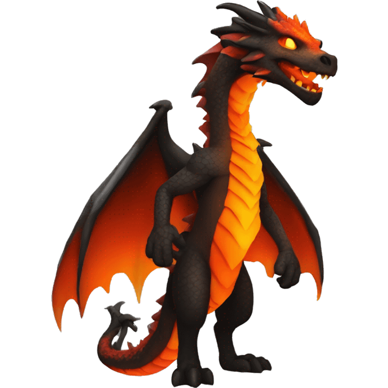  Full Body Legendary Cool Brown-Black-Red-Orange-gradient Magma-Lava-Volcano-Dragon emoji