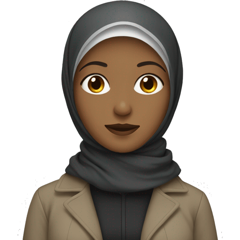 woman with hijab and a coat emoji