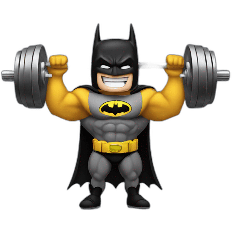 batman lifting weights emoji