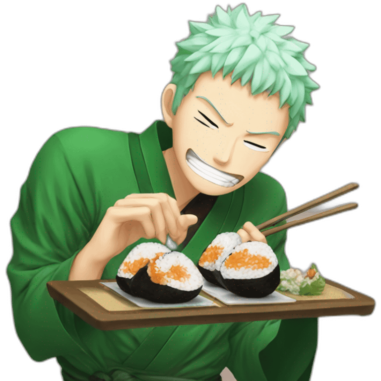 Zoro eating onigiri emoji