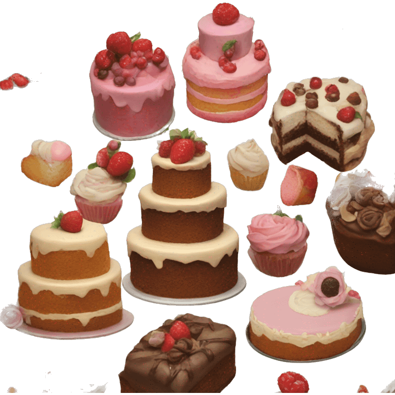 A verity of cakes emoji