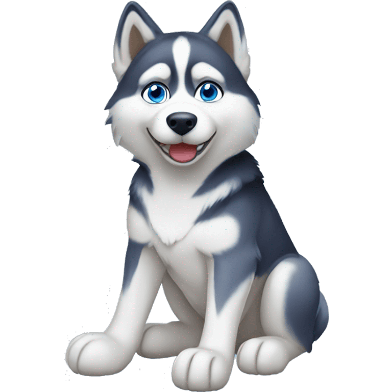 Husky with blue eyes sitting down  emoji