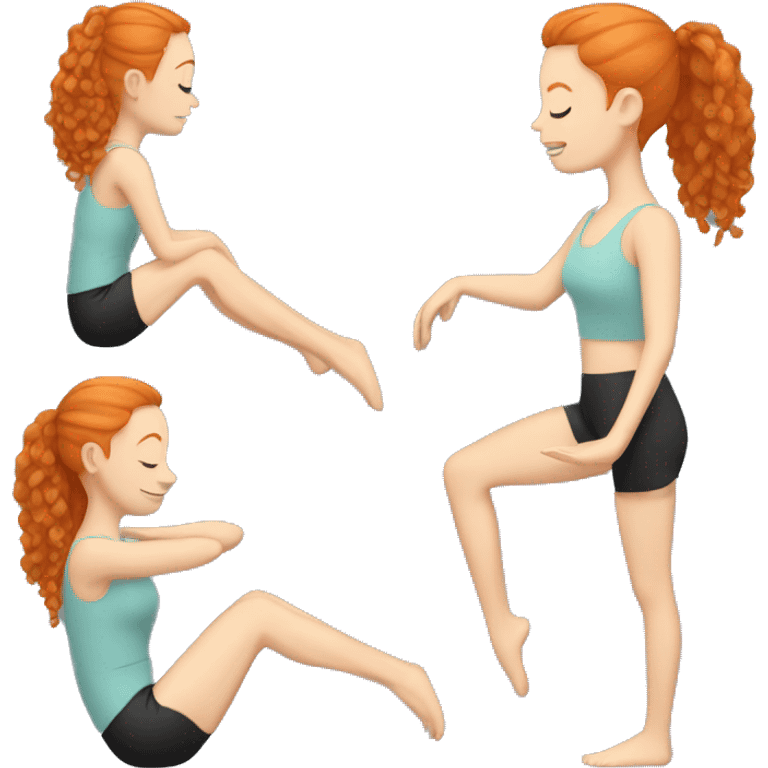 Pilates girl ginger hair emoji