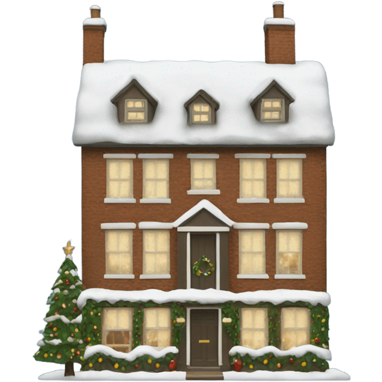 British house in Christmas emoji