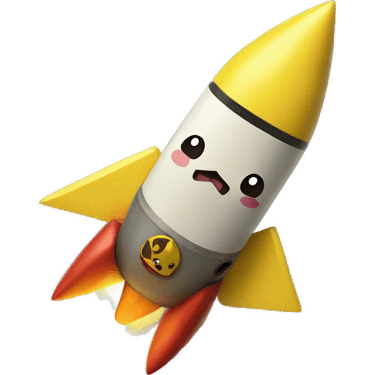 pikachu on a rocket emoji