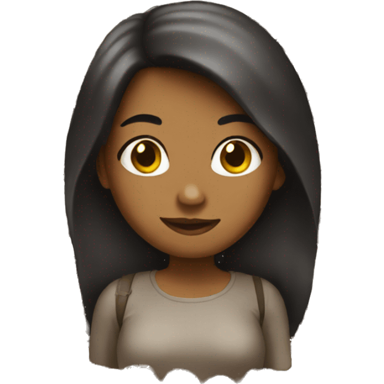 brown girl with long hair emoji