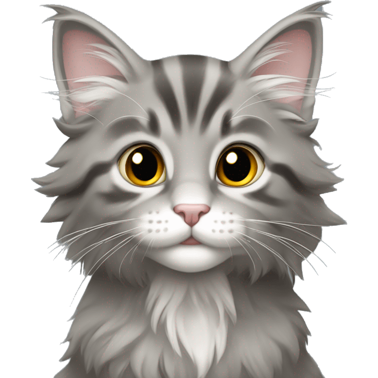 gray maine coon kitten emoji