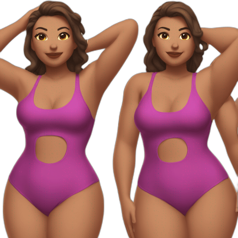 Slim-Thicc woman swimsuit posing (athletic build, perfect body, hourglass figure) emoji