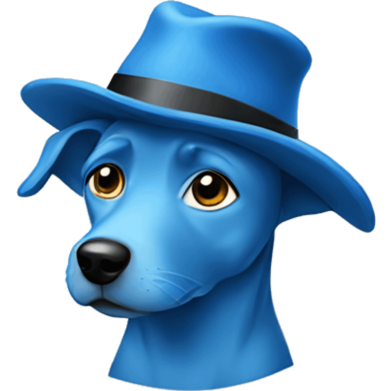 blue dog with hat emoji